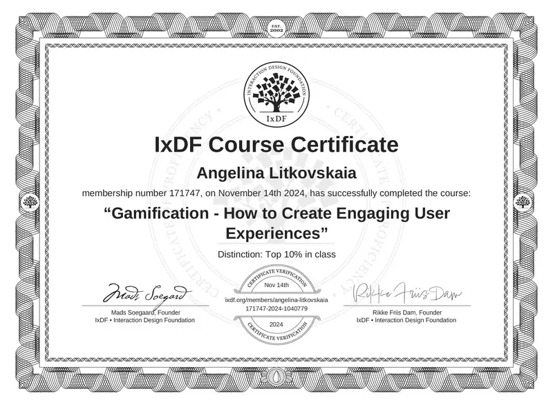 Certificate: Gamification: How to Create Engaging User Experiences