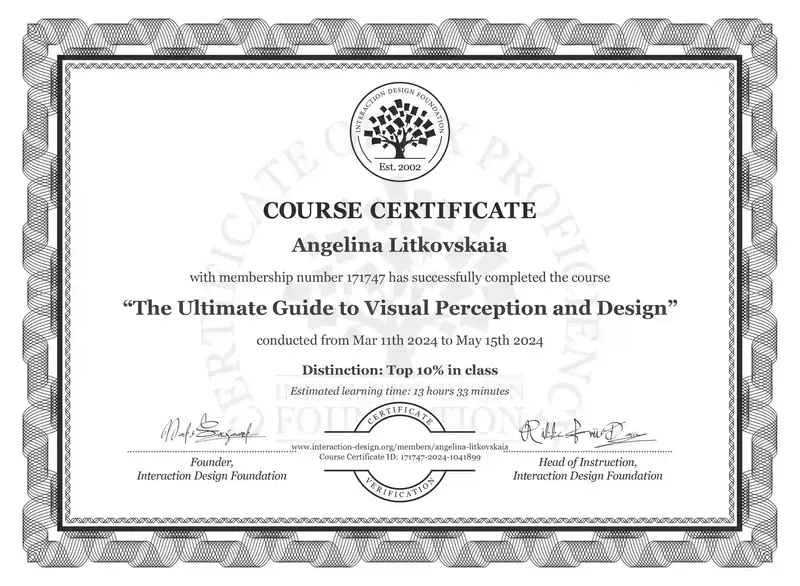 Certificate: The Ultimate Guide to Visual Perception and Design
