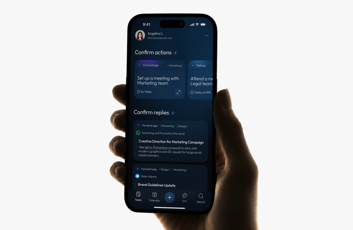 Forward on a phone: the stream of decisions waiting to be confirmed